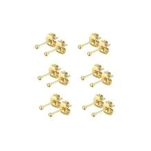 PMKMKM 12pcs 2mm/3mm/4mm/5mm/6mm Gold/Silver Tiny Butterfly Stud Earrings, 316 Stainless Steel Hypoallergenic Ear Studs, Universal Cartilage Earrings, Minimalist Fashion Jewelry, Suitable For Holidays, Thanksgiving Gifts For Friends And Family - Gold - View 13