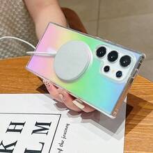 Ốp lưng điện thoại Galaxy cầu vồng gradient thời trang cho Galaxy S26 Ultra S25 Ultra A37 A57 A55 A56 S25 FE A06 A15 A16/A17/A26/A35/A36/A25/A26/A54, thiết kế lớp phủ từ tính nhiều màu sắc, cũng phù hợp với S23/S23 FE/S24 FE/S25, chất liệu acrylic lấp lánh bảo vệ điện thoại, chống rơi vỡ, phụ kiện điện thoại, mùa hè - màu sắc - Xem 4