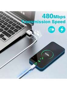 1-3根100厘米高效数据传输和快速充电线，兼容 14 Pro Max/14 Pro/14 Plus/14/13/12/11/XS/XR/8/7/6系列 - 白色 - 查看 4