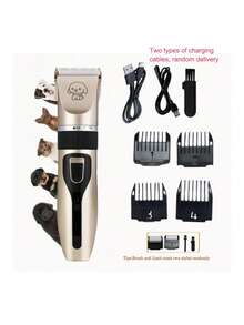 Professional Dog Grooming Kit, Quiet Dog Clipper Set, USB Rechargeable Wireless Pet Grooming Tool For Cats And Dogs - Multicolor - View 14