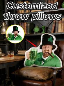 Customized Shaped Pillow, Fun Couple Photo Pillow, Gift To Commemorate Your Lover, Personalized Pillow With Photo, Unique And Interesting Pillow, St. Patrick's Day Gift, Valentine's Day Gift, Women's Gift, Anniversary Gift - Multicolor - View 4