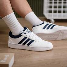 Adidas 男鞋新款HOOPS CLASSIC低筒輕量休閒舒適板鞋 - 白色/藍色 - 查看 6