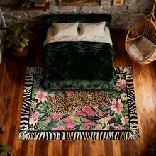 1pc Leopard Print Rug, Red Lips Rug, Pop Art Rug, Bold Statement Area Rug, Funky Living Room Decor, Animal Print Rug, Glamorous Home Rug, 84*60inch,Perfect Choice For Christmas ,Stylish And High-Quality Rugs, Perfect For Christmas Decorations And GiftsHome Decor, The Best Choice For Gothic-Style Birthday Gifts - Nhiều màu - Xem 5