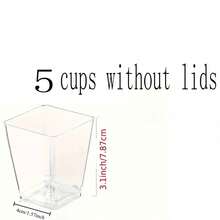 [100pcs/50pcs/25pcs/20pcs/10pcs Set] Creative Shaped Cake Mold, Square Transparent Ice Cream Mousse Cup With Lid, Dessert Cup, Pudding Cup, Suitable For Cafe, Snack Bar, Buffet, Home, Kitchen, Baking Party, Pudding, Cheesecake, Mousse, Jelly Cup - View 12