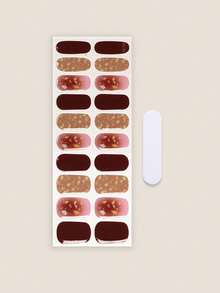 Semi Cured Gel Nail Strips, 20Pcs Long Lasting Salon Quality Wraps, Easy Apply & Remove Gel Nail Stickers With UV Light - Multicolor - View 3