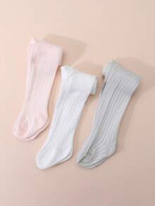 3pcs/Pack Baby Cotton Mesh Leggings - Multicolor - View 6