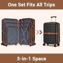 Suitcase 20 24 28 Inch Cabin Carry On Check In ABS PC Hard Shell Spinner Wheels Lock Small Medium Large Travel Luggage Set For Holiday Family - Black - View 9
