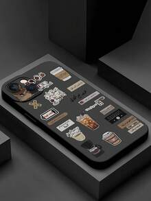 Bộ sticker dán điện thoại thời trang cá nhân hóa dành cho người yêu cà phê Ả Rập, bao gồm hình ảnh cà phê đá, hạt cà phê, câu nói tiếng Ả Rập và máy pha cà phê, ốp lưng điện thoại cao cấp chống sốc, bảo vệ ống kính camera, phù hợp với 17/17Pro/17Pro Max, 16, 15, 14, 13, 12, 11 Plus/Pro Max Series và Galaxy S/A Series, thích hợp làm quà tặng/trang trí lễ Phục Sinh, Giáng Sinh, Halloween cho bạn gái, bạn trai, bạn bè hoặc sinh nhật, phiên bản quốc tế, không phải phiên bản nội địa. - màu đen - Xem 6