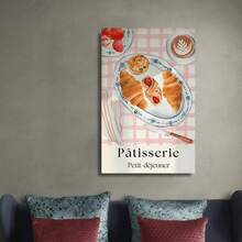 Framed French Bakery Wall Art Patisserie Breakfast Print Watercolour Croissant Pastry Poster French Café Kitchen Decor. Perfect Festive Gift Choice! This Gorgeous Artwork Elevates The Decorative Style Of Your Living Room, Kitchen, Bathroom, And All Other Rooms In Your Home. - Random Print(隨機印花) - 查看 2