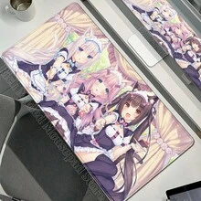 XXL Gamer Computer Desk Mat Nekopara Mouse Pad Cute Anime  Mousepad Carpet Office Laptop Mousemat Desktop Table Mat 900x400 - N1 - 查看 25
