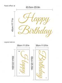 2pcs/Set 11.81*23.5in/11.81*25.5in "Happy Birthday" Balloon Arch Stickers, Wall Decor, Party Decoration - 2pcs - View 11
