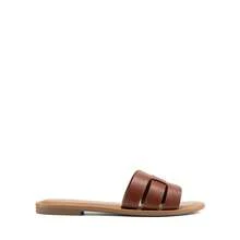 Women's Slide Sandals Slip-On Open Toe Strappy Design Flat Sandals Fashion Dress Casual Comfortable Summer Beach Walking Slides Shoes - 巧克力棕 - 查看 5