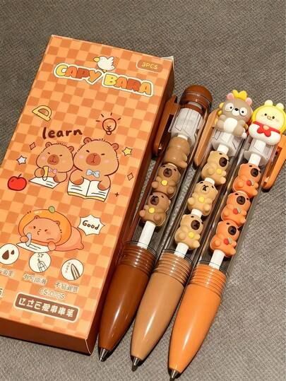 1 Box Pop-Up Ball Pens, Assorted Colors And Styles, High-Quality Creative Stationery Suitable For Students, Black Ink Ballpoint Pens, Office Signing Supplies, Ideal As Gifts For Students, Family, Friends And Colleagues, Also Suitable For School Exams, Valentine's Day, Birthdays, Parties And Back-To-School Season. Colors Randomly Assorted