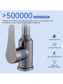 Torneira Monocomando Banheiro Cascata 360° 4 Modos Aço Acabamento Winda - Cinza escuro - Visão 9