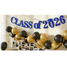 2026 Graduation Party Decorations - 2026 Graduate Banner - Congratulations Graduate Decorations, Glitter 2026 High School/College Graduation Party Supplies - Blue - View 7