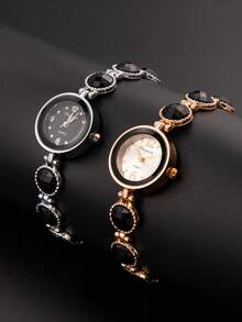 这款女士精致小巧的圆形表盘石英腕表，采用金属表带，尽显奢华时尚。黑色圆形装饰表带，适合日常佩戴、参加派对和正式场合。是生日、周年纪念日或圣诞节送给女性的理想礼物，也是腕表爱好者的心头好。这款女士正装腕表堪称完美之选。 - 玫瑰金 - 查看 9