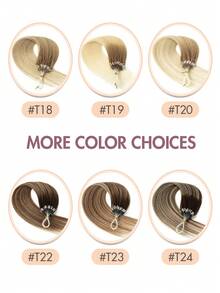 Micro Loop Human Hair Extensions, Silky Soft Hair With Voluminous Ends, Highlight Color Micro Bead Invisible Micro Loop Real Human Hair For Women - 彩色 - 查看 11