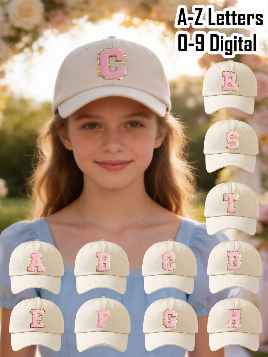 1 Mũ lưỡi trai màu be cho trẻ em, mũ lưỡi trai in 26 chữ cái từ A-Z, mũ lưỡi trai in số từ 0-9, mũ thể thao ngoài trời, mũ chạy bộ, mũ lưỡi trai cần thiết cho kỳ nghỉ, mũ mùa hè đi biển cho bé trai và bé gái. - Nhiều màu - Xem 1