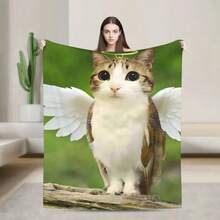 Warm Blanket Travel Hello Meowl Funny Animal  Bedding Throws  Flannel Bedspread Living Room Funny Sofa Bed Cover - 2 - Xem 9