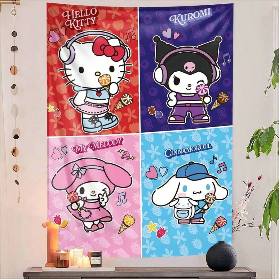 1 Tranh treo tường Hello Kitty cổ điển của Sanrio | Trang trí nghệ thuật đáng yêu cho phòng khách, phòng ăn, phòng ngủ - Phong cách phổ biến. Bền chắc. - Nhiều màu - Xem 1