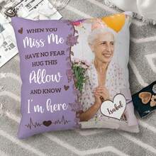 Personalized Memorial Throw Pillow With Photo,Sympathy Gift For Loss Of Loved Ones, Bereavement Remembrance Gifts,Custom Pillowcase With Picture Home Decor - Purple - View 1