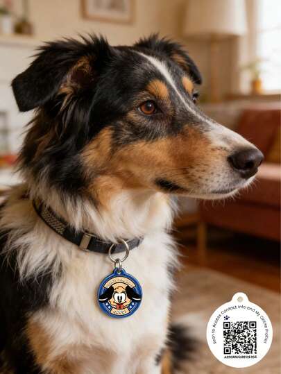 QR Code Pet ID Tag - Free Online Profile No Subscription, Instant Scan To Contact Pet Tag,Suitable For Dog & Cat , Pet Name & Phone Number Protection,Scan To Locate,Pet Location,Pet Products,Cute Pet ID Card