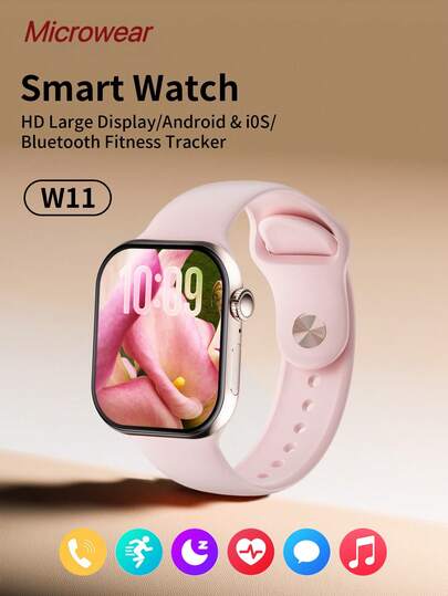 Microwear New Update Smart Watch for Men/Women,2.07" HD Touchscreen Smartwatch for Android iPhone with Bluetooth Calling,Music Control,Fitness Tracker, Health Monitor Heart Rate/Sleep Tracking, IP68 Waterproof Smart Watch