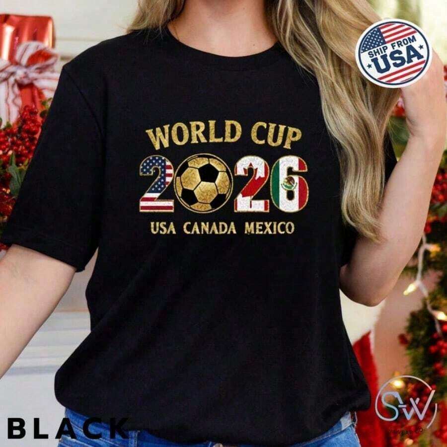 2026 World Cup Soccer Fan Shirt, Football Supporter Sweatshirt, Unisex International Cup Tee, Match - Đen 3 - Xem 1