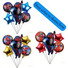 Marvel 5个全新蜘蛛侠铝箔气球套装，漫威英雄蜘蛛侠铝箔气球，生日派对装饰球，新年礼物，情人节礼物，复活节礼物 - 查看 2