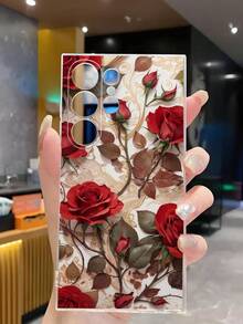 1个时尚优雅红色玫瑰花软壳手机壳，兼容华为荣耀、Galaxy A04e/12/A13/A14/A34/A50/A52/A53/A54/S21/S22/S23/S24/S25/S25Ultra/S26/S26 Plus/S26 Ultra、6A/7A/8A、12T/13T，国际版，非国内版 - 無色 - 查看 5