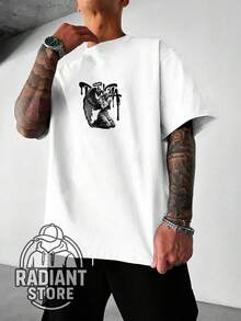 Comfortable Basic T-Shirt For Everyday Wear. Art, Streetwear, Urban Culture, Street Fashion, Street, Graffiti, Tagging, Skater, Skateboarding. Unisex Shirt/Blouse. Men's/Women's. 100% Cotton. Premium Top Streetwear. New Release. Immediate Shipping. Various Colors!! Plus Size - 白色 - 查看 2