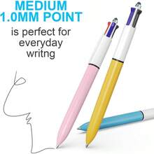 8 - Pack Multicolor Ballpoint Pens With Stylus Tip - 4 Colors In One Red, Blue, Black, Green 1.0mm Smooth Writing Planners - 8 - View 4