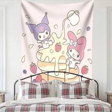 1 Tấm tranh treo tường hình bánh kếp My Melody & Kuromi, dâu tây và siro, trang trí bữa sáng dễ thương kiểu Sanrio cho phòng ngủ và ký túc xá. - Nhiều màu - Xem 5