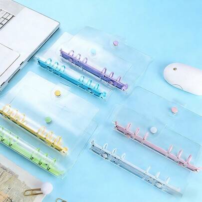 1 حافظة ملفات شفافة محمولة بحجم A6، خيارات لون قشرة الماكرون، دفتر قابل لإعادة التعبئة، داخل شفاف، مصنوع من مادة البولي بروبلين، مناسب لكتب الملصقات DIY، الكتابة اليدوية، أو تخزين صور المعجبين والبطاقات والأشياء الصغيرة. يمكن أيضًا استخدامه كدفتر أوراق فضفاضة، دفتر محكم الإغلاق، لوازم مدرسية، حافظة طالب