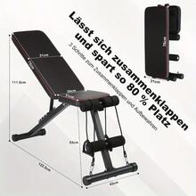 Folding Weight Bench Dumbbell Bench, Foldable - With Drawstring, Load Capacity 200kg, Multi-Training Bench Abdominal Trainer Incline Bench With 8-Way Adjustable Backrest, Load Capacity 220kg, Sit-Up Bench - 8007-1 - View 12