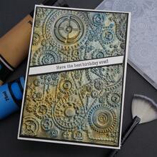 3D Embossed Mechanical Parts Texture Background, DIY Handmade Photo Album Decor, Embossing Mold, Decorative Craft Making Supplies - AT0299 - View 4
