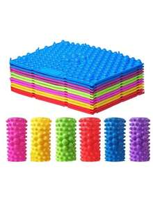 1/3/5pcs Reflexology Foot Massage Mat, Acupressure Sensory Toy Suitable For Special Needs, ADHD, Autism, Adults, Sports Games - Multicolor - View 4