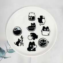 8件/套 卡通PVC眼睛形状趣味装饰，适用于休闲鞋、木屐和凉鞋，耐用可爱，设计奇趣，是女孩派对礼物和创意礼品的理想之选（图案随机） - 彩色 - 查看 3