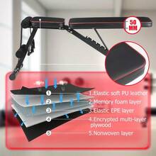 Folding Weight Bench Dumbbell Bench, Foldable - With Drawstring, Load Capacity 200kg, Multi-Training Bench Abdominal Trainer Incline Bench With 8-Way Adjustable Backrest, Load Capacity 220kg, Sit-Up Bench - 8007-1 - View 3