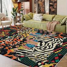 1pc Leopard Print Rug, Red Lips Rug, Pop Art Rug, Bold Statement Area Rug, Funky Living Room Decor, Animal Print Rug, Glamorous Home Rug, 84*60inch,Perfect Choice For Christmas ,Stylish And High-Quality Rugs, Perfect For Christmas Decorations And GiftsHome Decor, The Best Choice For Gothic-Style Birthday Gifts - Nhiều màu - Xem 5