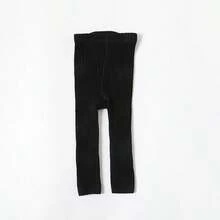 1pc Striped Leggings, 9/10 Length, Snug Fit, For Matching With Skirts - Black - View 7