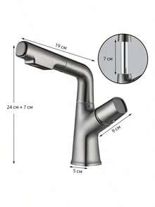 Torneira Misturador Pia Cozinha Bancada Banheiro Bancada Cor Cinza-escuro Winda - Cinza escuro - Visão 2