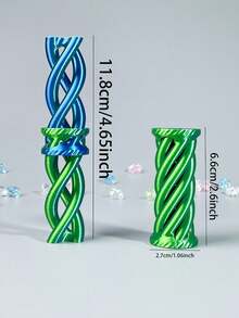 1个螺旋手指玩具，可推、可拉、可旋转，趣味小玩意，舒缓压力的感官玩具，可移动桌面玩具，办公玩具，减压桌面玩具 - 彩色 - 查看 6