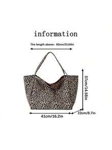 Large Leopard Print Tote Bag, High Capacity Shoulder Bag, Underarm Bag Essential For Commuting, Backpack, Large Capacity, Portable, Suitable For Teenagers, Women, College Students, White-Collar Workers, Perfect For Work, Back To School, Middle School, High School, University, Vacation, Etc., Leopard Print Bag, Animal Print Women's Bag, New Autumn/Winter Tiger Print Women's Wallet, Holiday - 彩色 - 查看 5