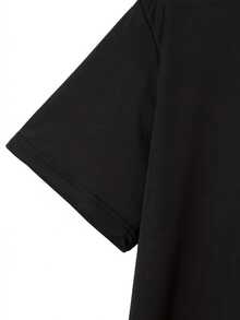 Camiseta de cuello redondo para parejas, moda informal de algodón suave, manga corta, para hombres y mujeres, divertida ropa temática para parejas, fiesta, cumpleaños, reunión de amigos, ropa - Negro - Ver 5