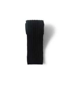 1pc Striped Leggings, 9/10 Length, Snug Fit, For Matching With Skirts - Black - View 3