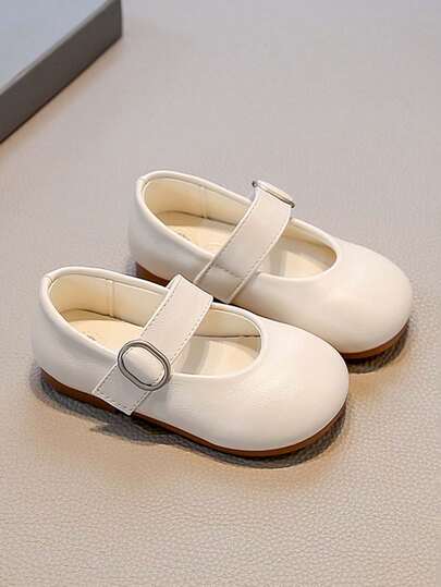 1 Pair Toddler Girls' Soft Sole Leather Mary Jane Shoes, Round Toe, Anti-Slip, Breathable, Versatile For Spring/Summer/Autumn, Suitable For Walking, Casual, School, Performance