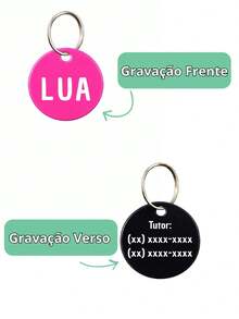 Personalized Pet ID Tag For Dogs And Cats, Laser Engraved On Metal And MDF. - Purple - View 5