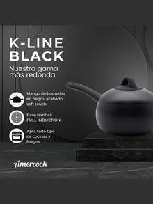 Cacerola Con Tapa K-line Black Amercook, 16 cm, Aluminio, Revestimiento Antiadherente, Compatible Con Todo Tipo de Cocinas - Ver 7