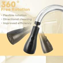 1pc 360° Rotating Faucet Sprayer Head Extender, 3 Spray Modes High Pressure Water Saving Faucet Adapter, Universal Fit For Kitchen Sink Washing Vegetables Dishes Hands - View 6